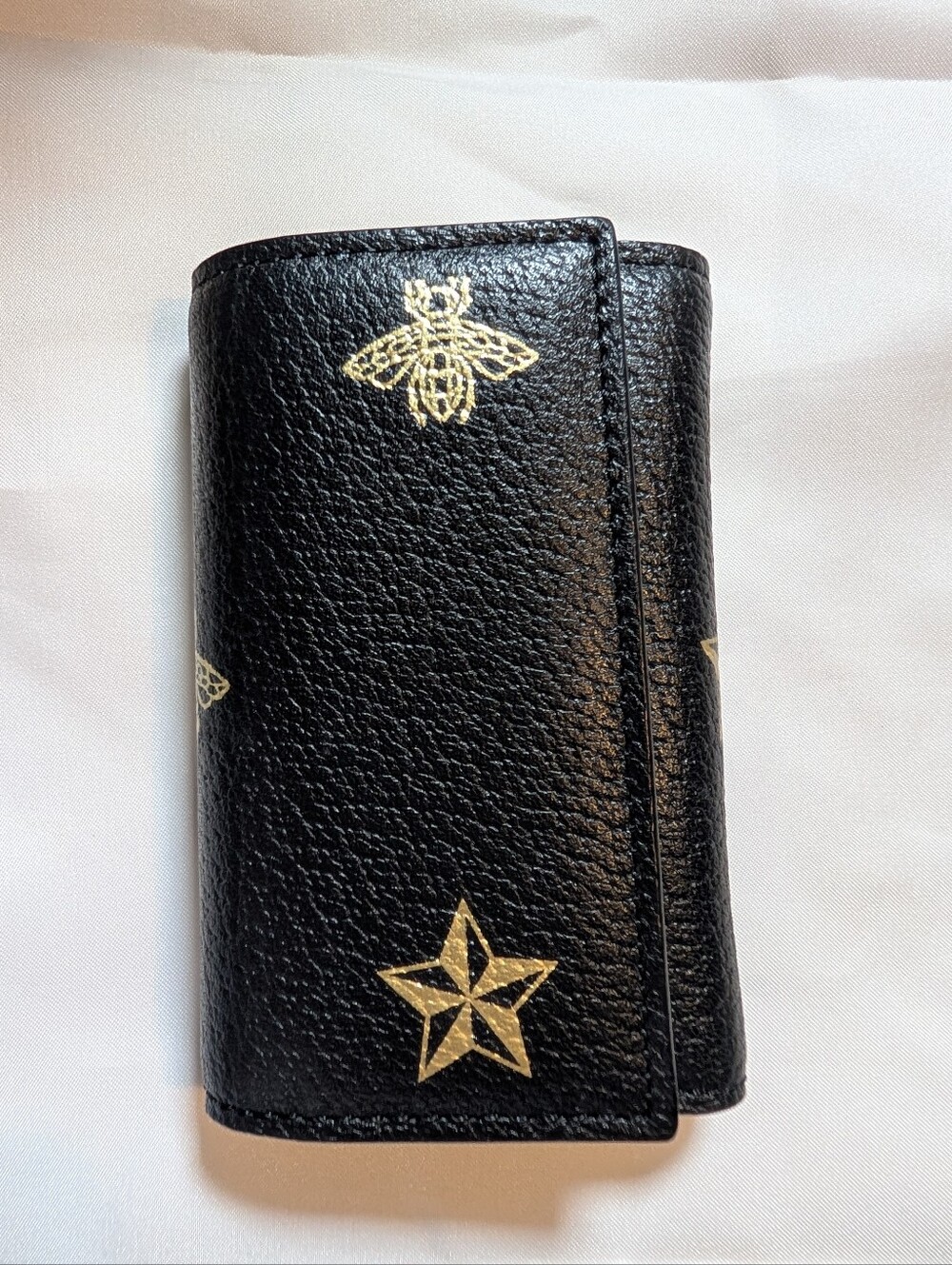 Gucci Bee & Star Leather Key Case